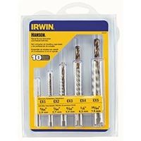 Irwin 11117 Extractor and Drill Bit, 10-Piece, Cobalt, Specifications: Spiral Flute 