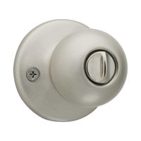 Kwikset 93001-875 Security Polo Knob Lockset, Satin Nickel, 1-3/8 to 1-3/4 in, 2-1/4 in Round Corner