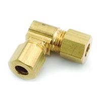Anderson Metals 750065-10 Tube Union Elbow, 5/8 in, 90 deg Angle, Brass, 150 psi Pressure, Pack of 5