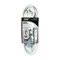 PowerZone OR890609 Office Extension Cord, 16 AWG Cable, 5-15P Grounded Plug, 5-15R Grounded Receptacle, 9 ft L