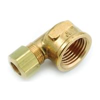Anderson Metals 750070-0606 Tube Elbow, 3/8 in, 90 deg Angle, Brass, 200 psi Pressure, Pack of 5