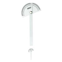 GENERAL 18 Round Head Protractor, 0 to 180 deg, Stainless Steel 