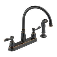 DELTA Windemere Series 21996LF-OB Kitchen Faucet, 1.8 gpm, 2-Faucet Handle, Plastic, Oil Rubbed Bronze, Deck Mounting 