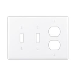 Eaton Wiring Devices PJ28LA Combination Wallplate, 7-1/4 in L, 6 in W, Mid, 3 -Gang, Polycarbonate, Light Almond 