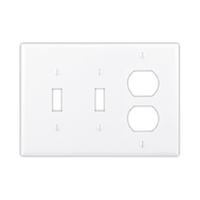 Eaton Wiring Devices PJ28LA Combination Wallplate, 7-1/4 in L, 6 in W, Mid, 3 -Gang, Polycarbonate, Light Almond 