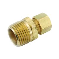 Anderson Metals 750068-0808 Pipe Connector, 1/2 in, Compression x Male, Brass, 200 psi Pressure, Pack of 5