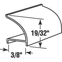 Make-2-Fit P 7816 Glass Retainer, 19/32 in W, 3/8 in Thick, 72 in L, Vinyl, Black 25 Pack