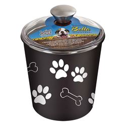 Loving Pets 7481 Pet Treat Canister, Plastic/Stainless Steel, Espresso, 8-1/2 in L, 8-1/2 in H 