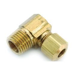 Anderson Metals 750069-0608 Tube Elbow, 3/8 x 1/2 in, 90 deg Angle, Brass, 200 psi Pressure 10 Pack 