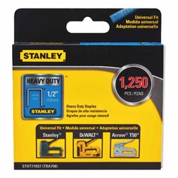 Stanley STHT71837 Staple, 27/64 in W Crown, 1/2 in L Leg, Steel, 0.05 ga, Glue Collation 