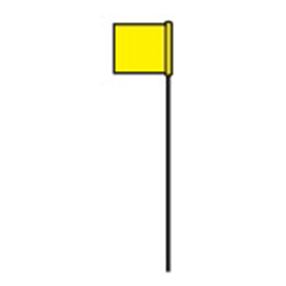 HY-KO SF-21/YL Safety/Boundary Stake Flag, 21 in L, 1-1/2 in W, Yellow, Vinyl 25 Pack