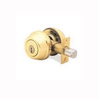 Kwikset 785SMTRCAL/RCS Deadbolt, 2 Grade, Keyed Alike Key, Steel, Polished Brass, 2-3/8 x 2-3/4 in Backset 