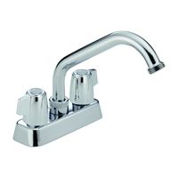 Peerless P299232 Laundry Faucet, 4 gpm, 2-Faucet Handle, Chrome Plated, Deck Mounting, Knob Handle