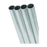 K & S 1109 Decorative Metal Tube, Round, 36 in L, 1/8 in Dia, 0.014 in Wall, Aluminum 5 Pack