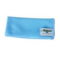 Professional Unger MF40B Wiping Cloth, 16 in L, 15 in W, Microfiber Cloth, Blue 10 Pack