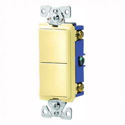 Eaton Cooper Wiring 7700 7728V-SP Combination Switch, 15 A, 120/277 V, PVC Housing Material, Ivory 