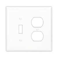 Eaton Wiring Devices PJ826LA Combination Wallplate, 4.9 in L, 4.86 in W, Mid, 2 -Gang, Polycarbonate, Light Almond 