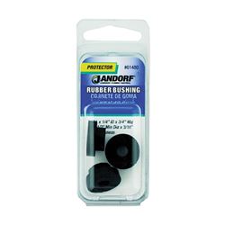 Jandorf 61480 Conduit Bushing, 1/4 in Dia Cable, Rubber, Black, 3/16 in Thick Panel 