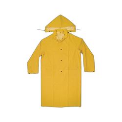 CLC CLIMATE GEAR Series R105L Protective Coat, L, PVC, Yellow, Detachable Collar, Snap Front Closure 
