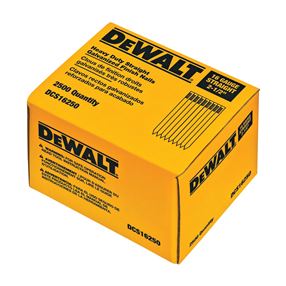 DeWALT DCS16200 Finish Nail, 2 in L, 16 Gauge, Steel, Galvanized, Brad Head, Smooth Shank, 2500/PK