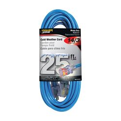 PowerZone ORCW511725 Extension Cord, 14 AWG Cable, 5-15P Grounded Plug, 5-15R Grounded Receptacle, 25 ft L, 125 V 