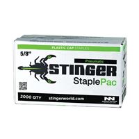 Stinger 136360 Cap Staple, 3/8 in W Crown, 5/8 in L Leg, Galvanized, 20 ga 
