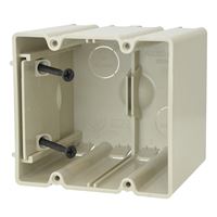 Sliderbox SB-2 Electrical Box, 2-Gang, 4-Outlet, 2-Knockout, 1/2 in Knockout, Polycarbonate, Beige/Tan, Screw, Wall 