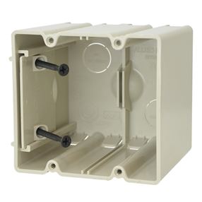 SLIDERBOX SB-2 Electrical Box, 2 -Gang, 4 -Outlet, 2 -Knockout, 1/2 in Knockout, Polycarbonate, Beige/Tan