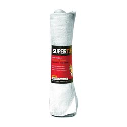 Trimaco SUPERTUFF 10756 Terry Cloth Towel, 17 in L, 14 in W, Cotton, White 