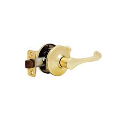 Kwikset 200DNL 3CP Passage Lever, Non-Locking Lock, Polished Brass, Zinc, Residential, Reversible Hand, 3 Grade 