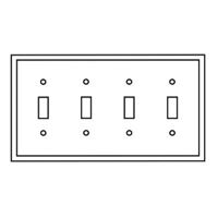 Eaton 2154LA-BOX Switch Wallplate, 4-1/2 in L, 8.19 in W, 4-Gang, Thermoset, Light Almond 