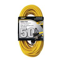 PowerZone OR500830 Extension Cord, 12 AWG Cable, 50 ft L, 125 V, Yellow 