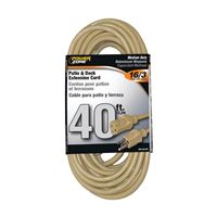 PowerZone OR884628 Extension Cord, 16 AWG Cable, 40 ft L, 125 V, Beige 