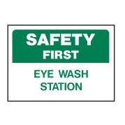 Hy-Ko 573 Safety Sign, Rectangular, EYE WASH STATION, Green Legend, White Background, Polyethylene, Pack of 5 