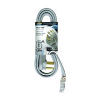 PowerZone ORD100306 Power Supply Dryer Cord, 10 AWG Cable, 6 ft L, 30 A, 250 V, Gray 