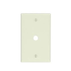 Leviton 000-78013-000 Wallplate, 4-1/2 in L, 2-3/4 in W, 1 -Gang, Plastic, Almond, Smooth 
