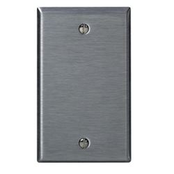 Leviton 003-84014-000 Wallplate, 4-1/2 in L, 2-3/4 in W, 0.187 in Thick, 1 -Gang, Stainless Steel, Silver, Smooth 