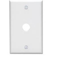 Leviton 001-88017-000 Wallplate, 4-1/2 in L, 2-3/4 in W, 1 -Gang, Thermoset, White, Smooth 