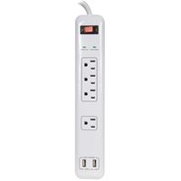 PowerZone OR505104 Surge Protector, 125 V, 15 A, 4-Outlet, 1200 Joules Energy, White 
