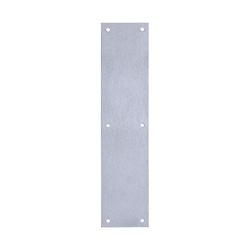 Tell Manufacturing DT100072 Push Plate, Aluminum/Steel, Satin, 15 in L, 3-1/2 in W, 0.05 ga Thick 