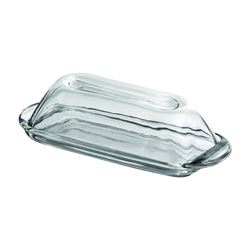 Oneida Presence Series 64190L10R Butter Dish/Cover, Glass, Clear, Rectangular, 5 in L, 3-1/4 in W 4 Pack 