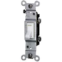 Leviton C22-02651-02W Toggle Switch, 15 A, 120 V, Thermoplastic Housing Material, White 