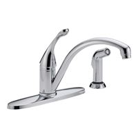 Delta COLLINS Series 440-DST Kitchen Faucet with Side Sprayer, 1.8 gpm, 1-Faucet Handle, Brass, Chrome Plated, Deck 