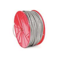 Koch 016122 Aircraft Cable, 1/8 in Dia, 250 ft L, 350 lb Working Load, Stainless Steel 