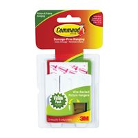 Command 17043 Picture Hanger, 5 lb, Plastic, White, Adhesive Strip Mounting 
