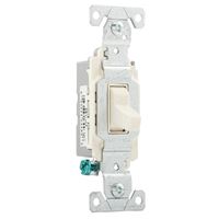 Eaton Wiring Devices CS115LA Toggle Switch, 15 A, 120, 277 VAC, Screw Terminal, PVC Housing Material, Light Almond 