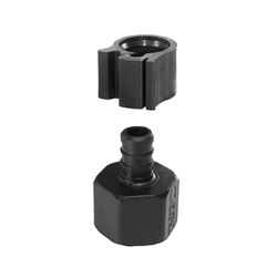 Flair-It PEXLOCK 30841 Pipe Adapter with Clamp, 1/2 in, Female, Polysulfone, Black, 100 psi Pressure 