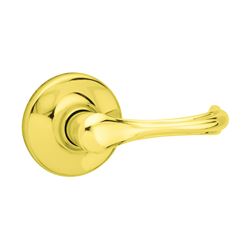 Kwikset 200DNL 3 Passage Lever, Non-Locking Lock, Polished Brass, Zinc, Residential, Reversible Hand, 3 Grade 