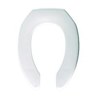BEMIS M1955C-000 Toilet Seat, Elongated, Plastic, White, Sta-Tite Hinge 