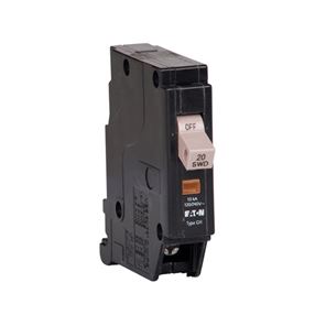 Cutler-Hammer CHF120 Circuit Breaker with Flag, Type CH, 20 A, 1 -Pole, 120/240 V, Mechanical Trip, Plug Mounting